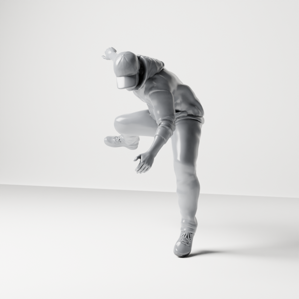 Diorama model-making product photo 7: Diorama figure: Crouching man in a hoodie (a201)