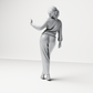 Diorama model-making product photo 7: Standing female figure with turtleneck sweater, wide-leg trousers & platform shoes (a176)