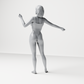Diorama model making product photo 7: Standing female figure in a one-piece bodysuit with outstretched arms (a206)