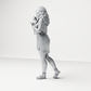 Diorama model-making product photo 7: Standing figure: woman in a nightgown holding a small dog (a183)