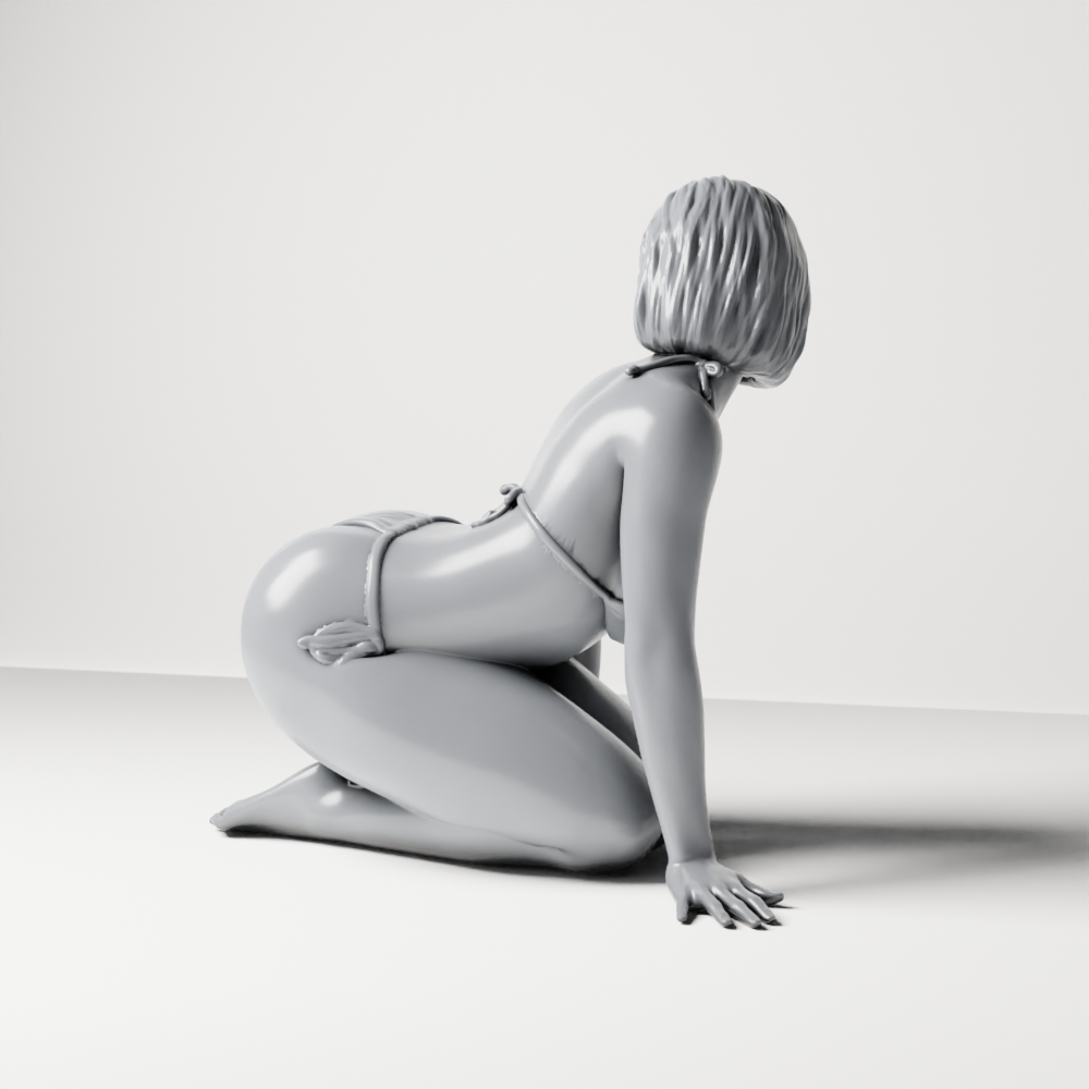 Diorama model-making product photo 7: Kneeling figure: beach woman in a tied bikini (a182)