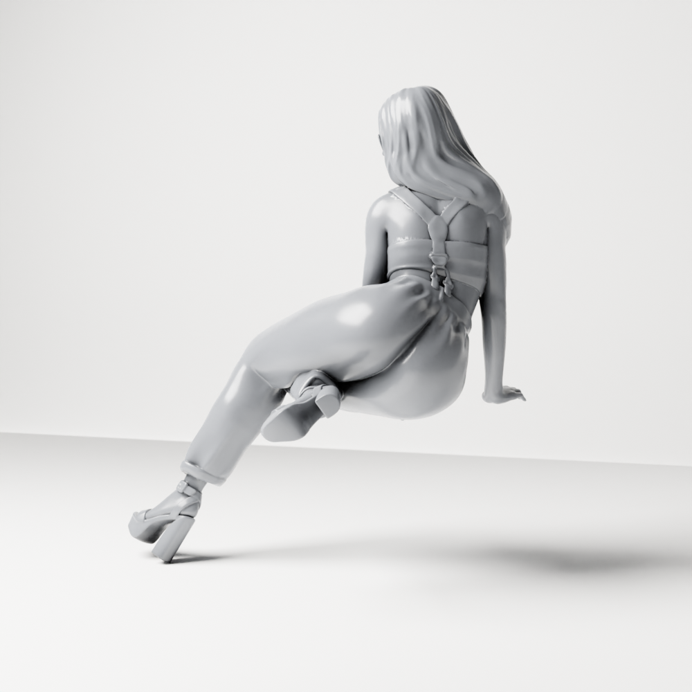 Diorama model-making product photo 8: Seated figure: woman with sunglasses, sleeveless top & heeled sandals (a162)