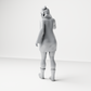 Diorama model-making product photo 7: Standing figure: waving woman hailing a taxi, wearing a long-sleeved dress & boots (a204)