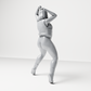 Diorama model-making product photo 9: Standing figure: woman in a jumpsuit with raised arms (a155)