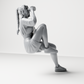 Diorama modelmaking product photo 8: Seated figure: man with cup, casual clothing & sneakers (a211)