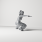 Diorama model making product photo 8: Diorama figure: Crouching masked woman with pistol, crop top & baggy trousers (a169)
