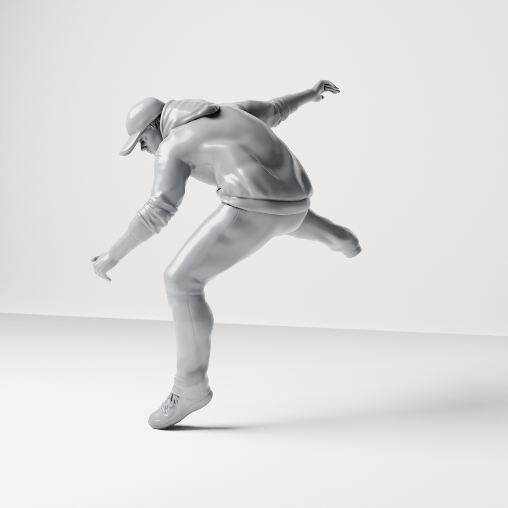 Diorama model-making product photo 8: Diorama figure: Crouching man in a hoodie (a201)