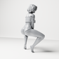 Diorama model-making product photo 8: Crouching figure: dancer with off-the-shoulder crop top & shorts (a185)