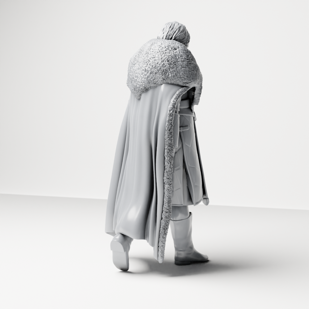 Diorama modelmaking product photo 7: Walking figure: warrior in heavy armour with floor-length fur cloak (a207)