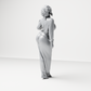 Diorama model-making product photo 8: Standing figure: woman with turtleneck sweater, wide-leg trousers & platform shoes (a176)