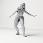 Diorama model-making product photo 5: Standing figure: skater in a balancing pose with crop top, joggers & sneakers (a171)