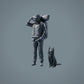 Pet Figure: Sitting Dog - Border Collie (a006)