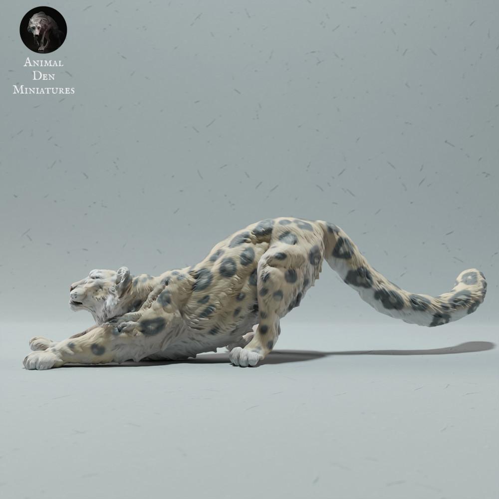 Produktfoto Tierfigur Animal Den Miniatures 0: Wildtier Tierfigur: Schneeleopard - sich streckend (22_12_19)