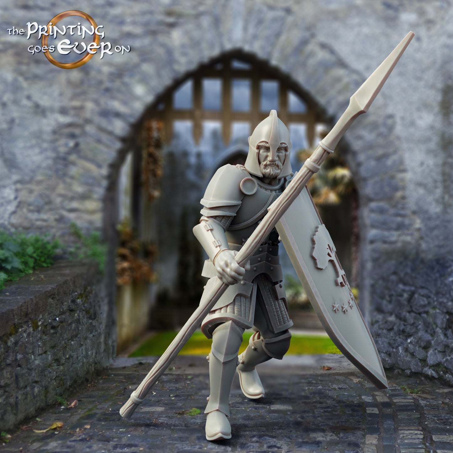 Product photo Tabletop 28mm The Printing Goes Ever On (TPGEO) 0: Watch and Archers: Medieval Knight Squad - Warriors of the White City