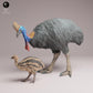 Product photo Tabletop 28mm Lord of the Print (LotP) 3: Wildlife animal figure: Cassowary with chick (26_05_09)
