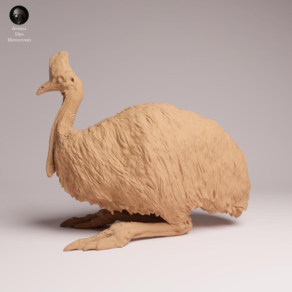 Product photo Tabletop 28mm Lord of the Print (LotP) 0: Jungle animal figure: Southern cassowary - lying down (26_05_08)