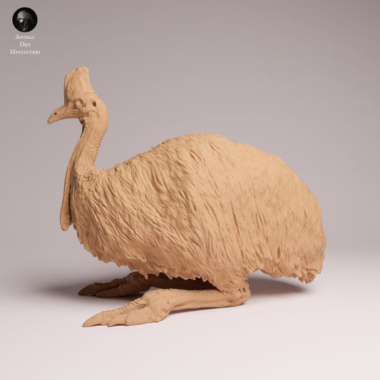 Product photo Tabletop 28mm Lord of the Print (LotP) 0: Jungle animal figure: Southern cassowary - lying down (26_05_08)