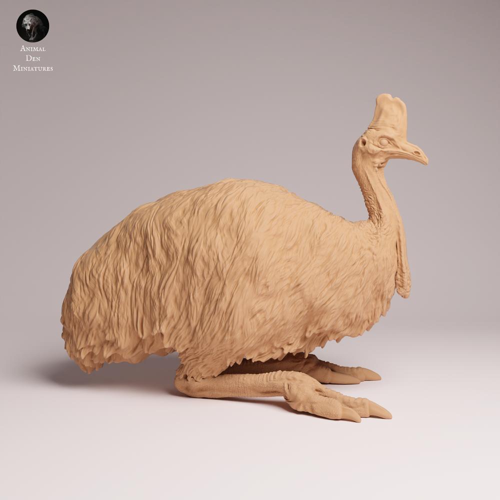 Product photo Tabletop 28mm Lord of the Print (LotP) 1: Jungle animal figure: Southern cassowary - lying down (26_05_08)