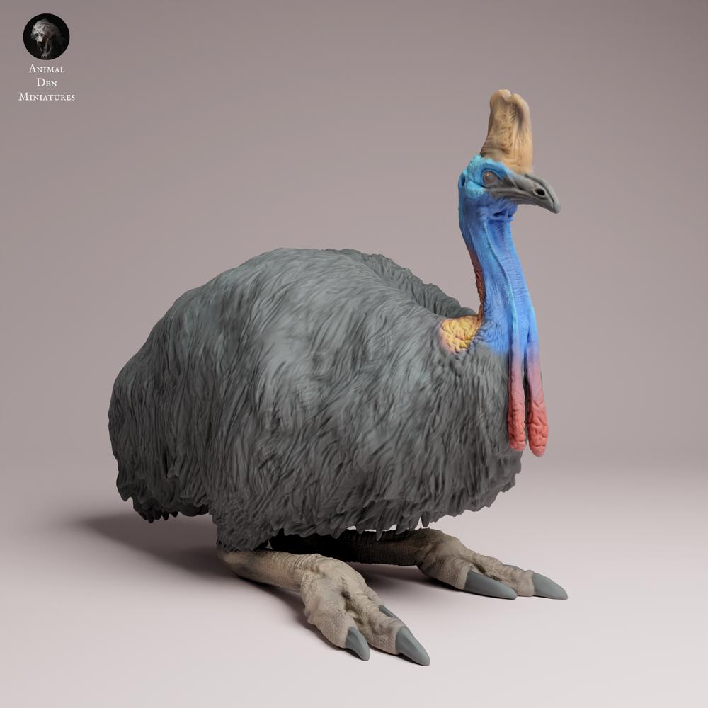 Product photo Tabletop 28mm Lord of the Print (LotP) 3: Jungle animal figure: Southern cassowary - lying down (26_05_08)