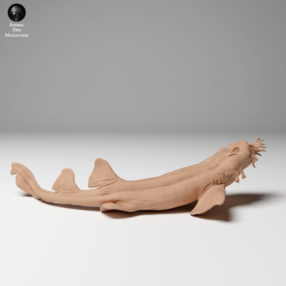 Product photo animal figure Animal Den Miniatures 1: Marine animal figure: Spotted wobbegong shark - hunting (24_06_05)