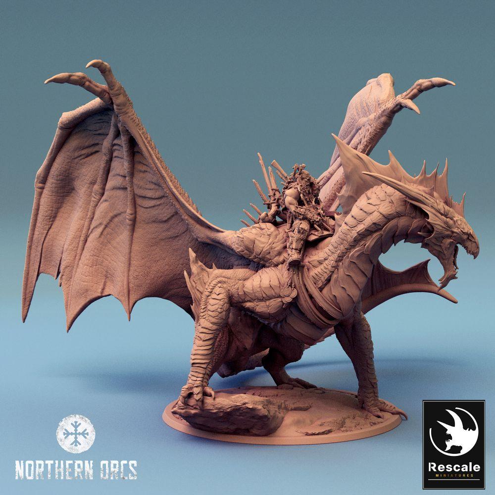 Product photo Tabletop 28mm Lord of the Print (LotP) 0: M legendary metallic silver dragon landed (24_04_M)