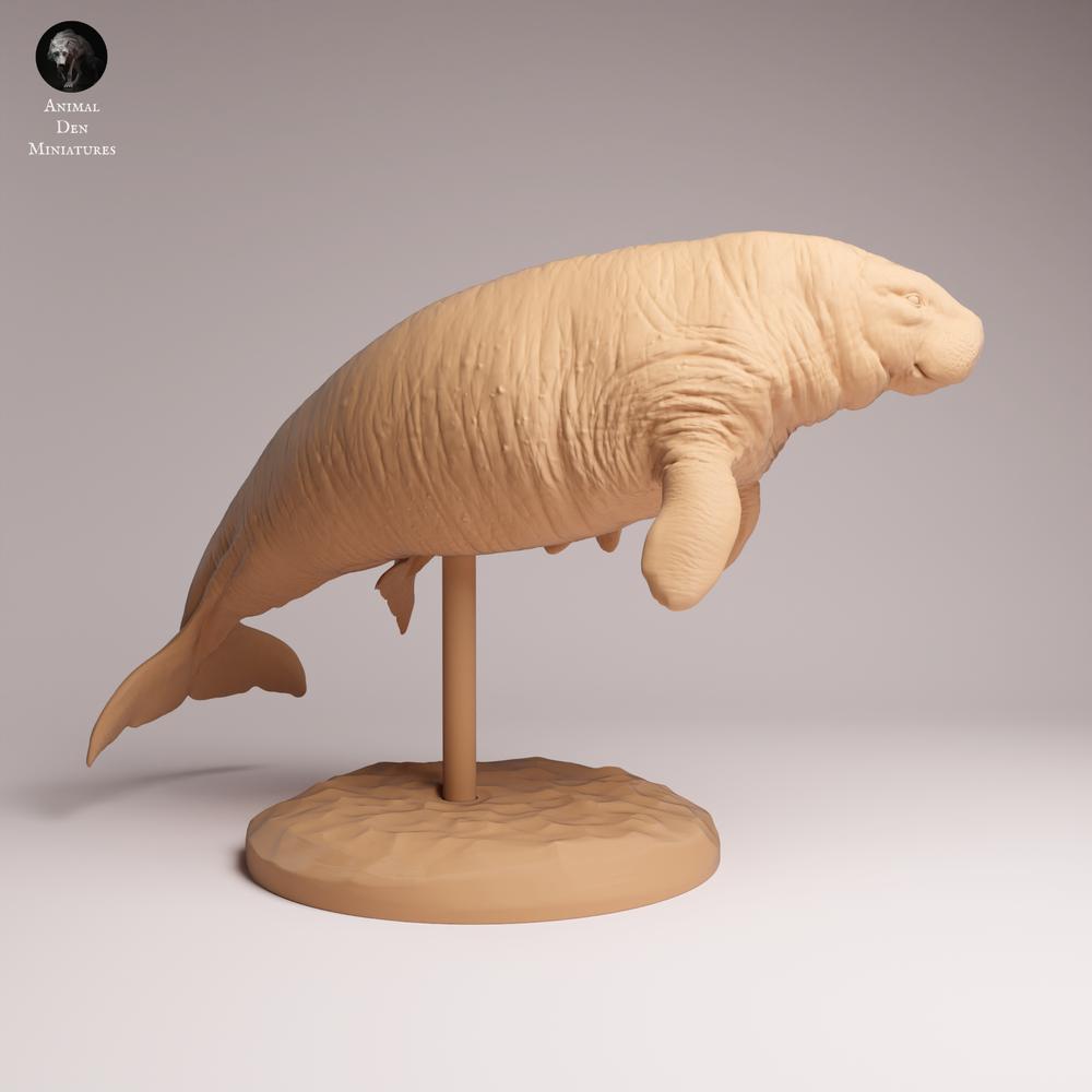Product photo Tabletop 28mm Lord of the Print (LotP) 1: Marine Mammal Animal Figure: Steller's Sea Cow - with Calf (26_04_06)
