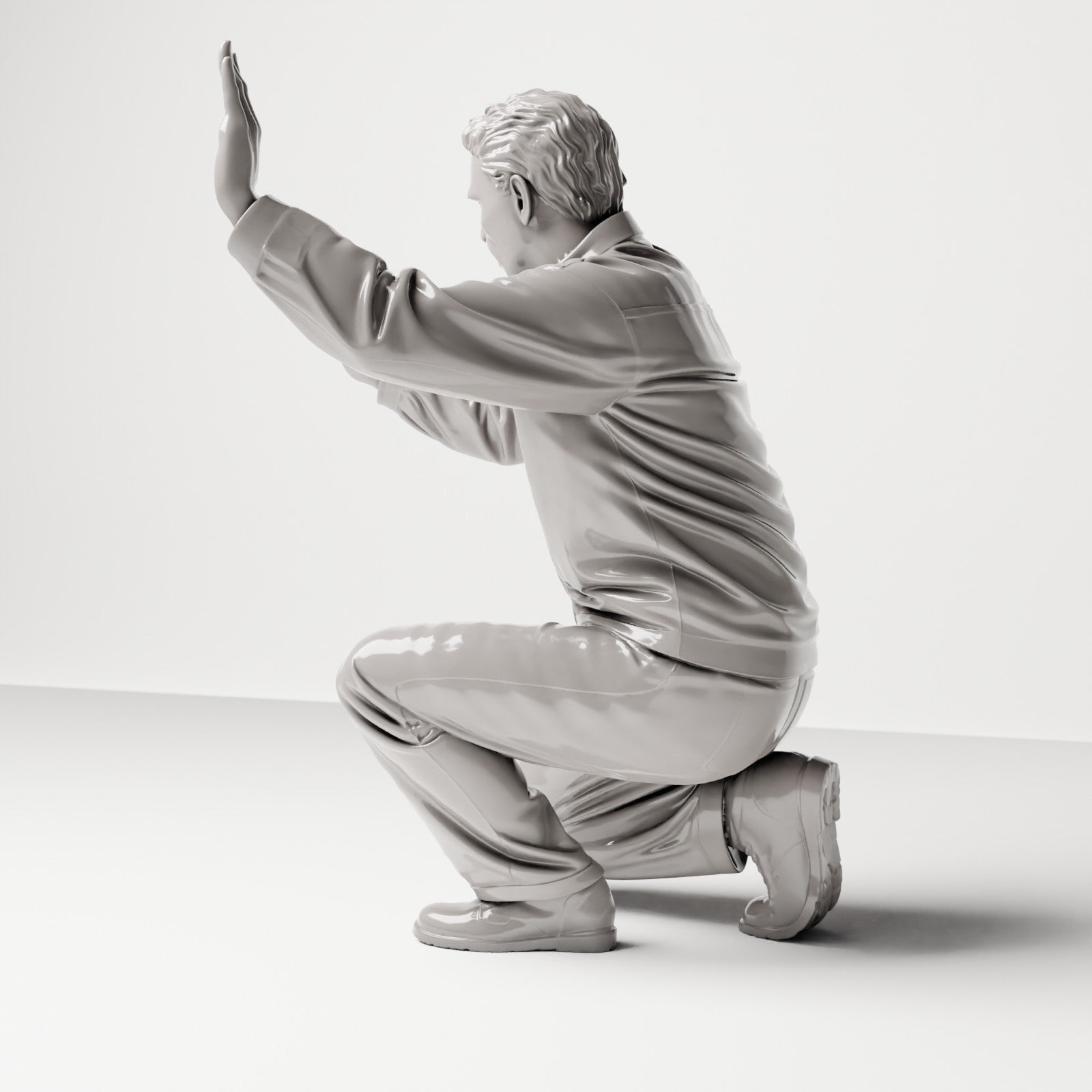 Kneeling Figure: Car Washer with Sponge (Ref. No. 483) - Full Studio View 2