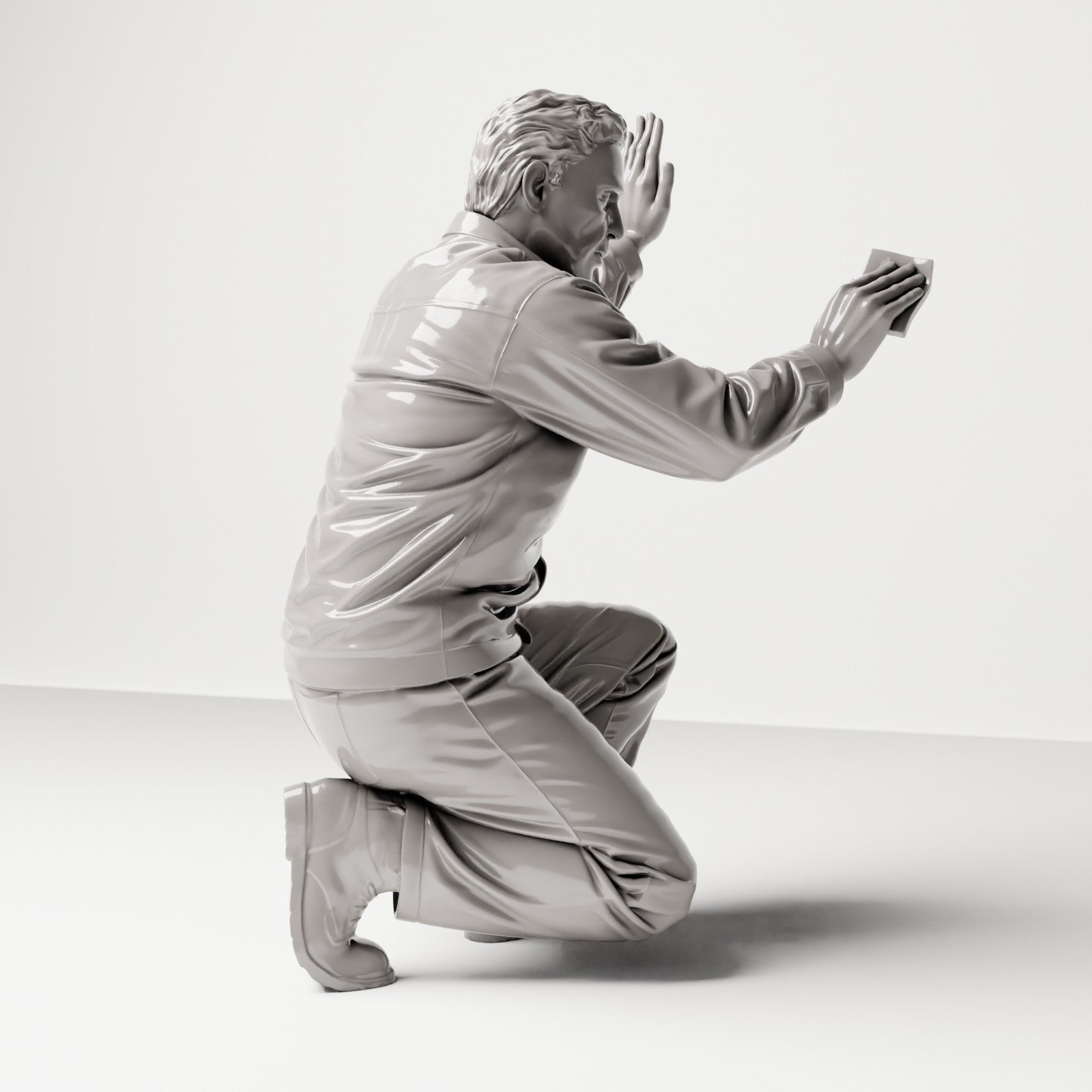 Kneeling Figure: Car Washer with Sponge (Ref. No. 483) - Full Studio View 4