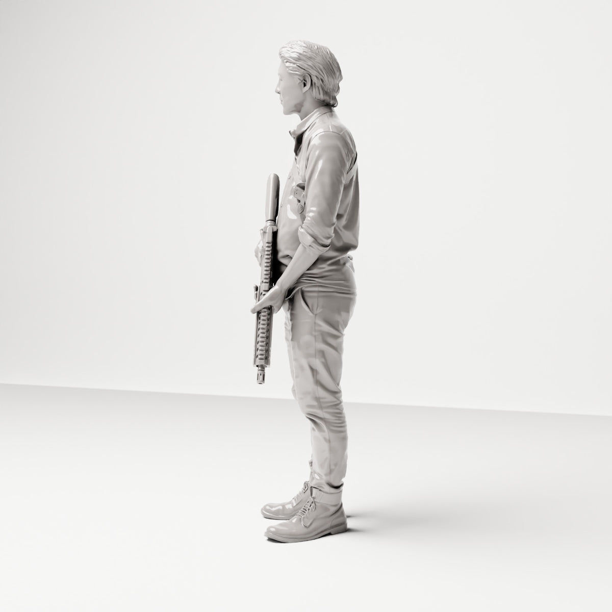 Stehende Figur: Mann mit Gewehr und Schultergurt (Ref. Nr. 495) - vollständige Studioansicht 3