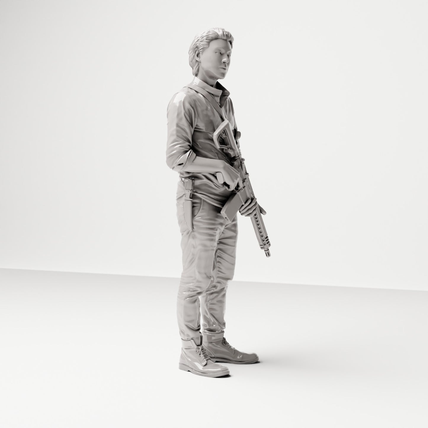 Stehende Figur: Mann mit Gewehr und Schultergurt (Ref. Nr. 495) - vollständige Studioansicht 1