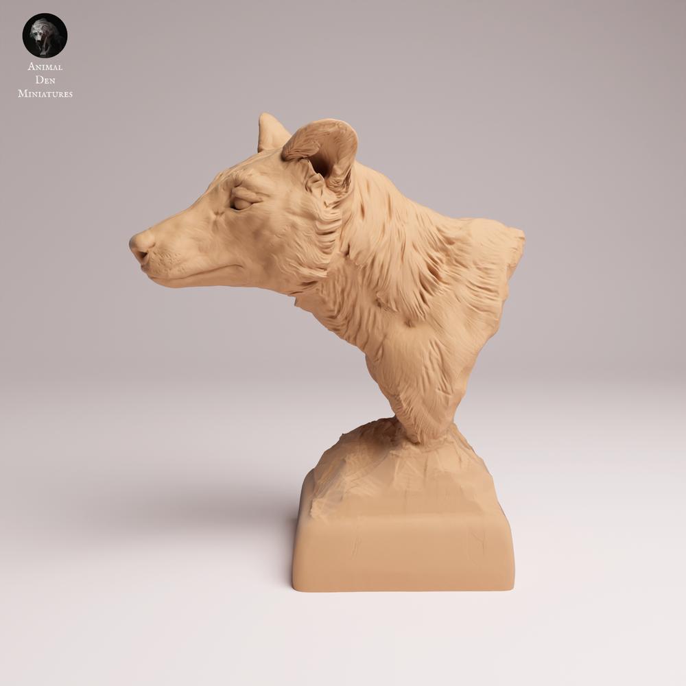 Product photo Tabletop 28mm Lord of the Print (LotP) 1: Wildlife animal figure: Thylacine (Tasmanian Tiger) - Bust (26_04_08)