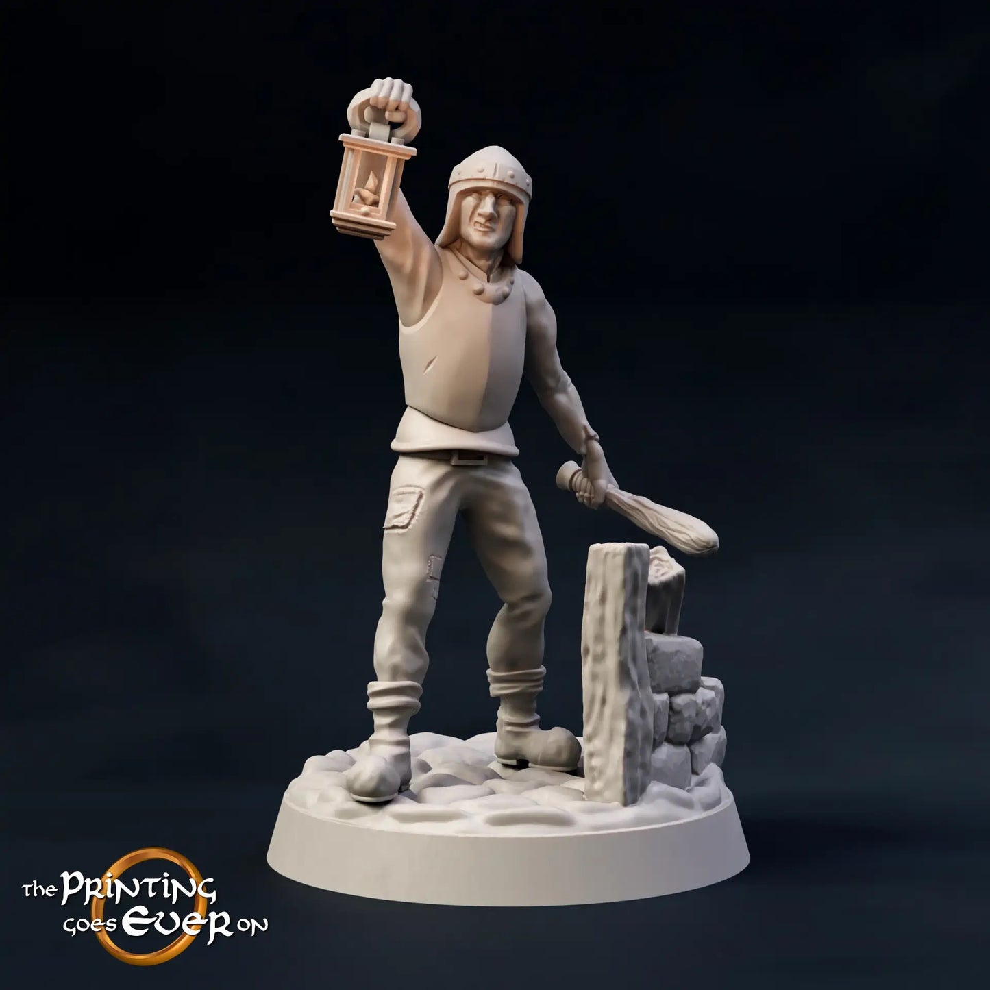 Product photo Tabletop 28mm The Printing Goes Ever On (TPGEO) 0: Medieval townsfolk and tavern guests: Innkeeper, guard, hunter, farmer, maid, guest, traveler