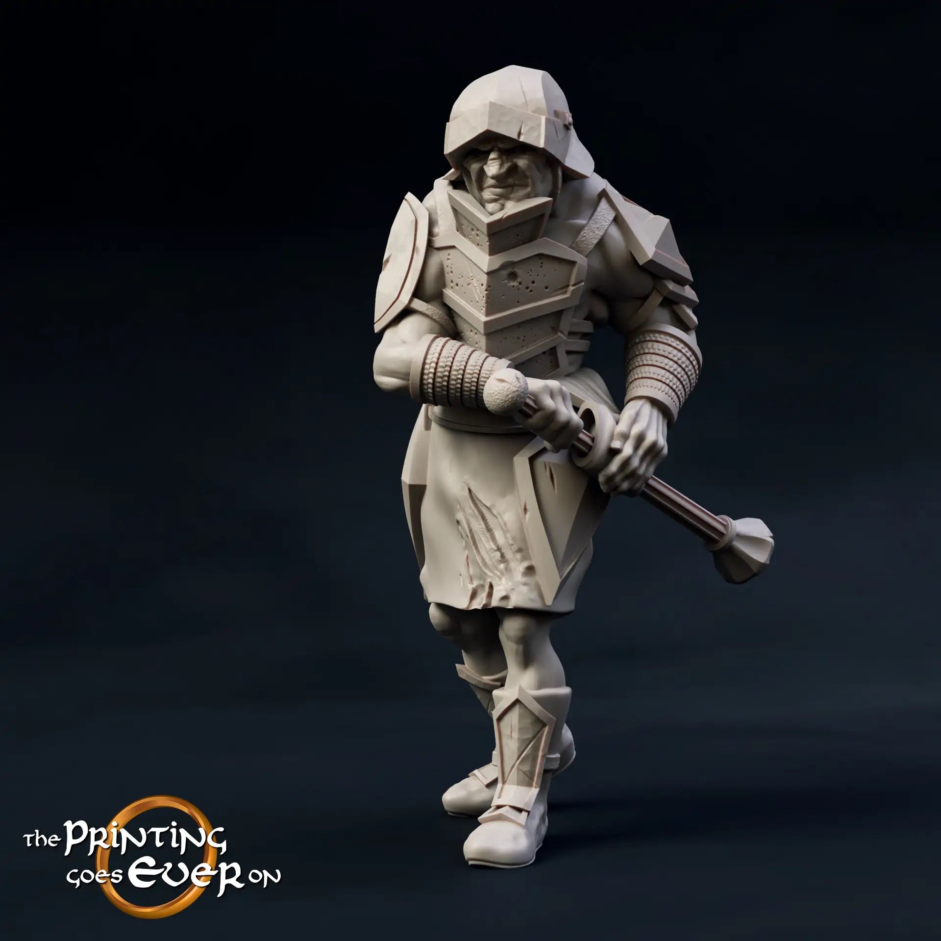 Product photo Tabletop 28mm The Printing Goes Ever On (TPGEO) 0: Death of a Hero: Human Warrior after Battle with a Squad of Half-Orcs