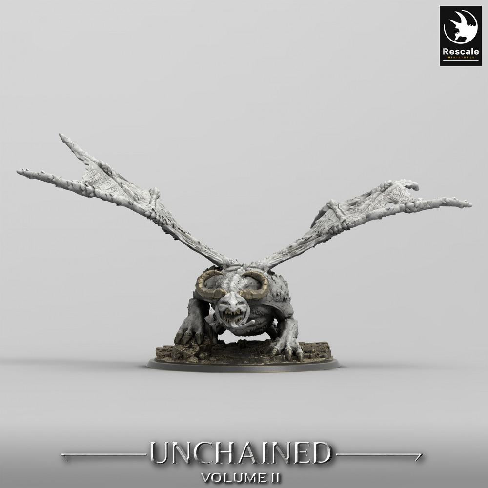Product photo Tabletop 28mm Lord of the Print (LotP) 0: Tabletop miniature: Demonic Winged Beast, Bone Gargoyle, Undead Boss Monster (Winged Horror) (24_05_H5)