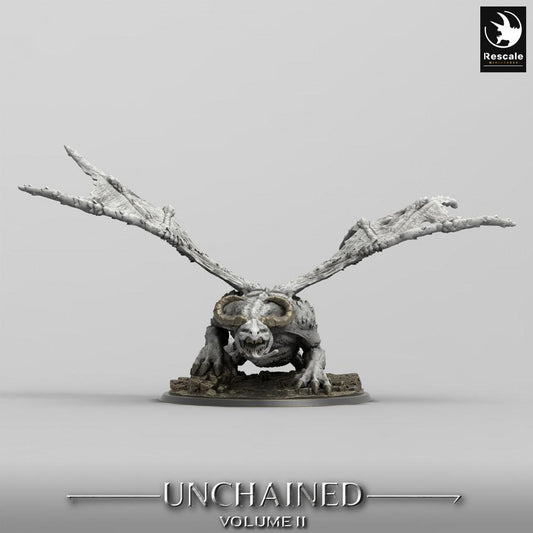 Produktfoto Tabletop 28mm Lord of the Print (LotP) 0: Tabletop Miniatur: Dämonische geflügelte Bestie, Knochen-Gargoyle, Untotes Bossmonster (Winged Horror) (24_05_H5)