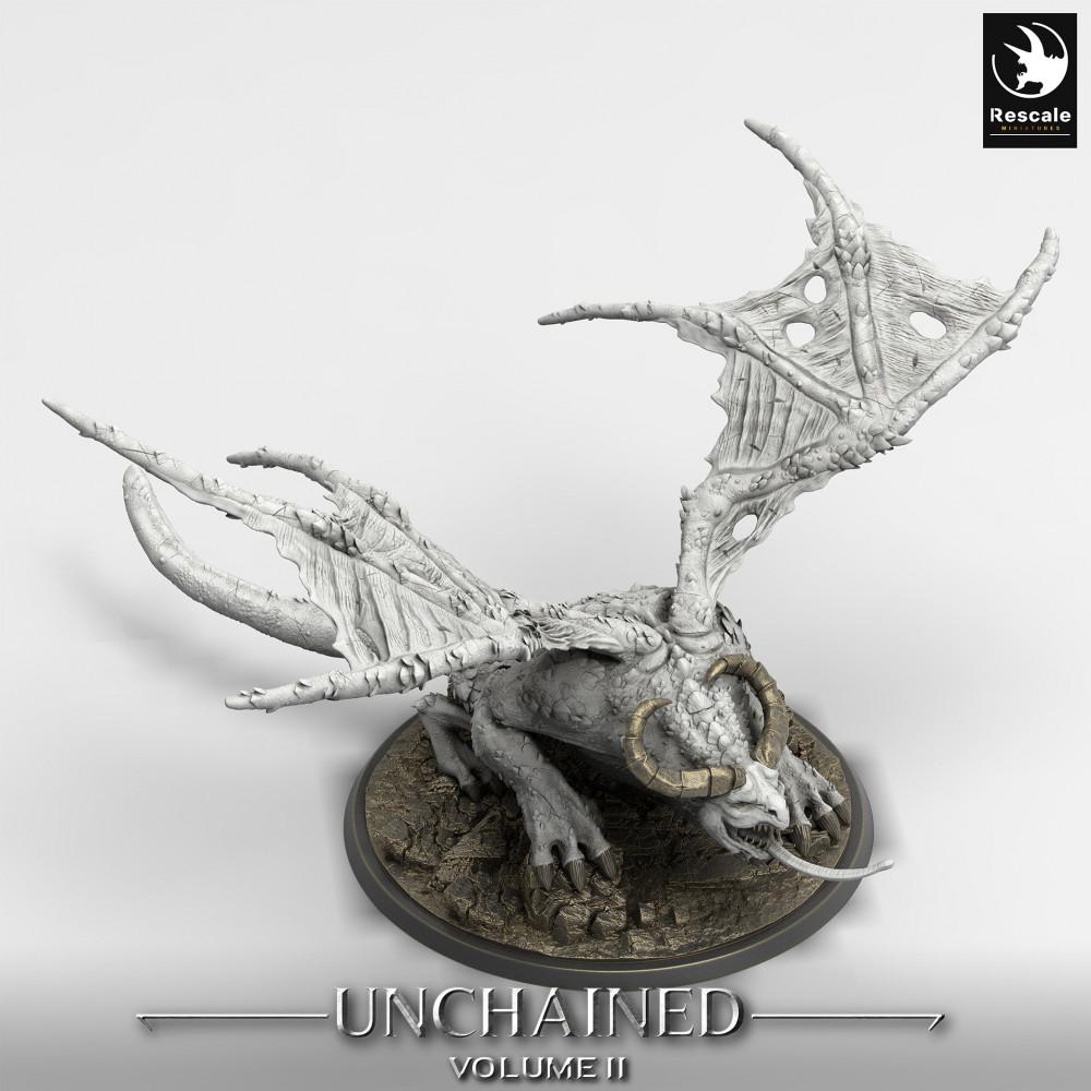 Product photo Tabletop 28mm Lord of the Print (LotP) 0: Tabletop miniature: Demonic winged beast, bone gargoyle, undead boss monster (Winged Horror) (24_05_H5)