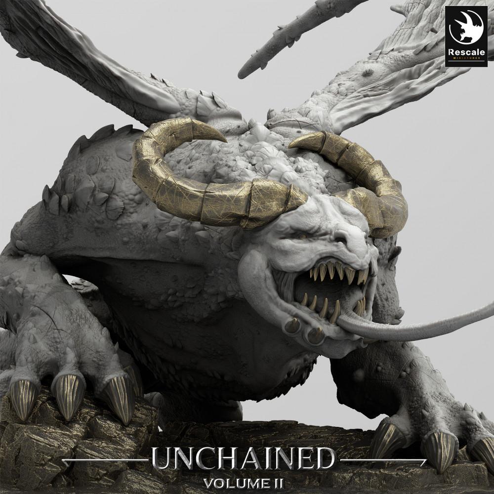 Product photo Tabletop 28mm Lord of the Print (LotP) 0: Tabletop miniature: Demonic winged beast, bone gargoyle, undead boss monster (Winged Horror) (24_05_H5)