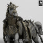 Product photo Tabletop 28mm Lord of the Print (LotP) 0: Tabletop miniature: Unleashed Hellsteed - Demonic Warhorse, armored battle steed, cursed cavalry mount (Nightmare Warhorse) (24_05_S)