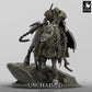 Product photo Tabletop 28mm Lord of the Print (LotP) 0: Tabletop miniature: Dark Knight on armored steed - rider figure with two-handed sword and chain weapon, leader of the dark cavalry (24_05_M)