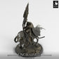 Product photo Tabletop 28mm Lord of the Print (LotP) 0: Tabletop miniature: Death Knight on horseback with war standard, standard bearer, Dark Paladin (24_05_R)