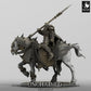 Product photo Tabletop 28mm Lord of the Print (LotP) 0: Tabletop miniature: Mounted Dark Paladin, Death Knight Lancer Rider on Armored Warhorse, Dread Knight Heavy Cavalry (24_05_Q)