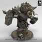 Product photo Tabletop 28mm Lord of the Print (LotP) 0: Tabletop miniature: Minotaur Warlord, roaring shieldbreaker with war hammer (24_05_G1)