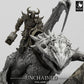 Product photo Tabletop 28mm Lord of the Print (LotP) 0: Tabletop miniature: Dragon Rider on Wyvern, Warlord in plate armor with war hammer, boss monster with volcano diorama base (24_05_K1)