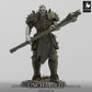 Product photo Tabletop 28mm Lord of the Print (LotP) 0: Tabletop miniature: Dark Knight Warlord with two-handed war hammer, heavily armored commander and frontline fighter (24_05_F10)
