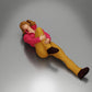 Diorama model building product photo 12: reclining woman in mini jacket holding injured knee - diorama miniature (Ref No. A87)