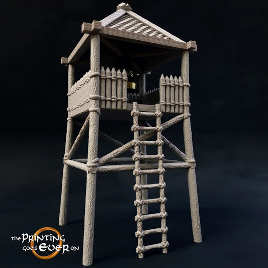 Produktfoto Tabletop 28mm The Printing Goes Ever On (TPGEO)  0: Wachturm aus Holz - Ausguck der Pferdeherren