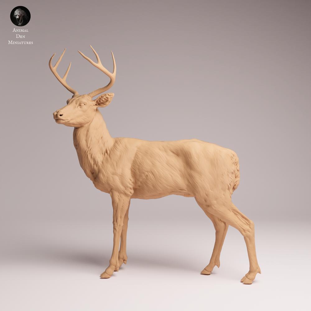 Produktfoto Tabletop 28mm Lord of the Print (LotP) 1: Wildtier Tierfigur: Weisswedelhirsch - stehend (26_01_14)