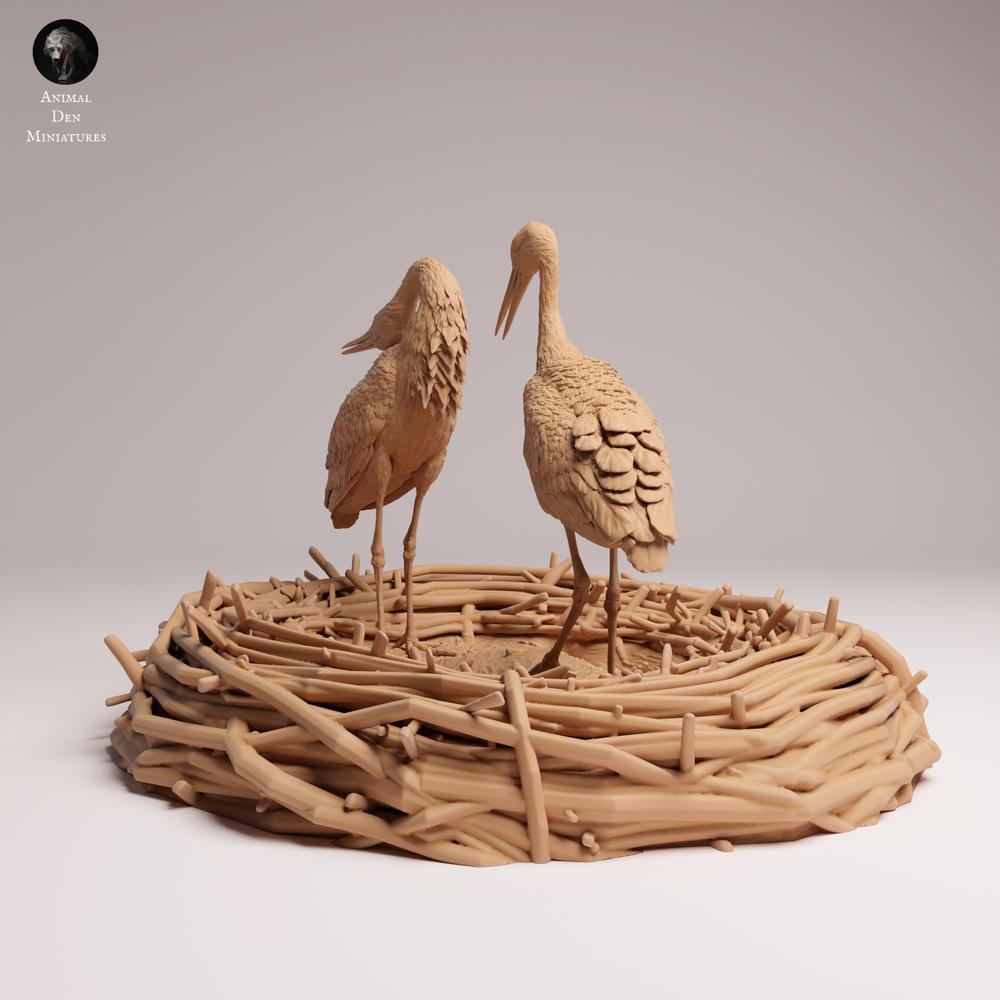 Product photo Tabletop 28mm Lord of the Print (LotP) 0: Animal figure: White Stork - courting (26_07_09)