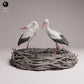 Product photo Tabletop 28mm Lord of the Print (LotP) 3: Bird animal figure: White Stork - courting (26_07_09)