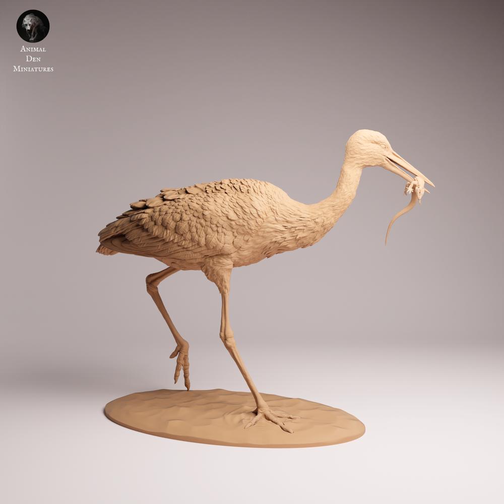 Product photo Tabletop 28mm Lord of the Print (LotP) 1: Bird animal figure: White Stork - feeding (26_07_05)